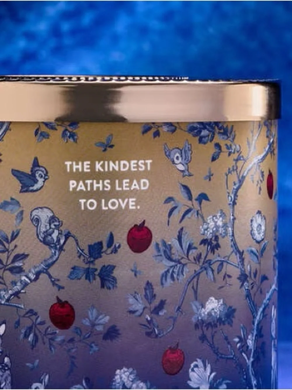 Bath & Body Works Snow White 3-Wick Candle - Blue & Gold